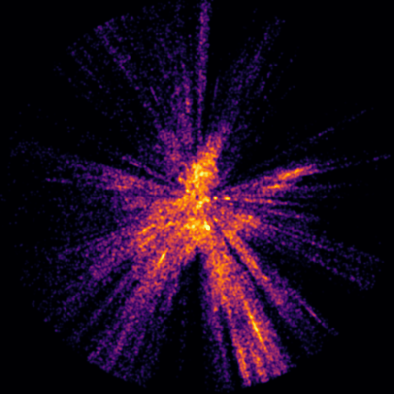 Hot star density slice near the galactic plane